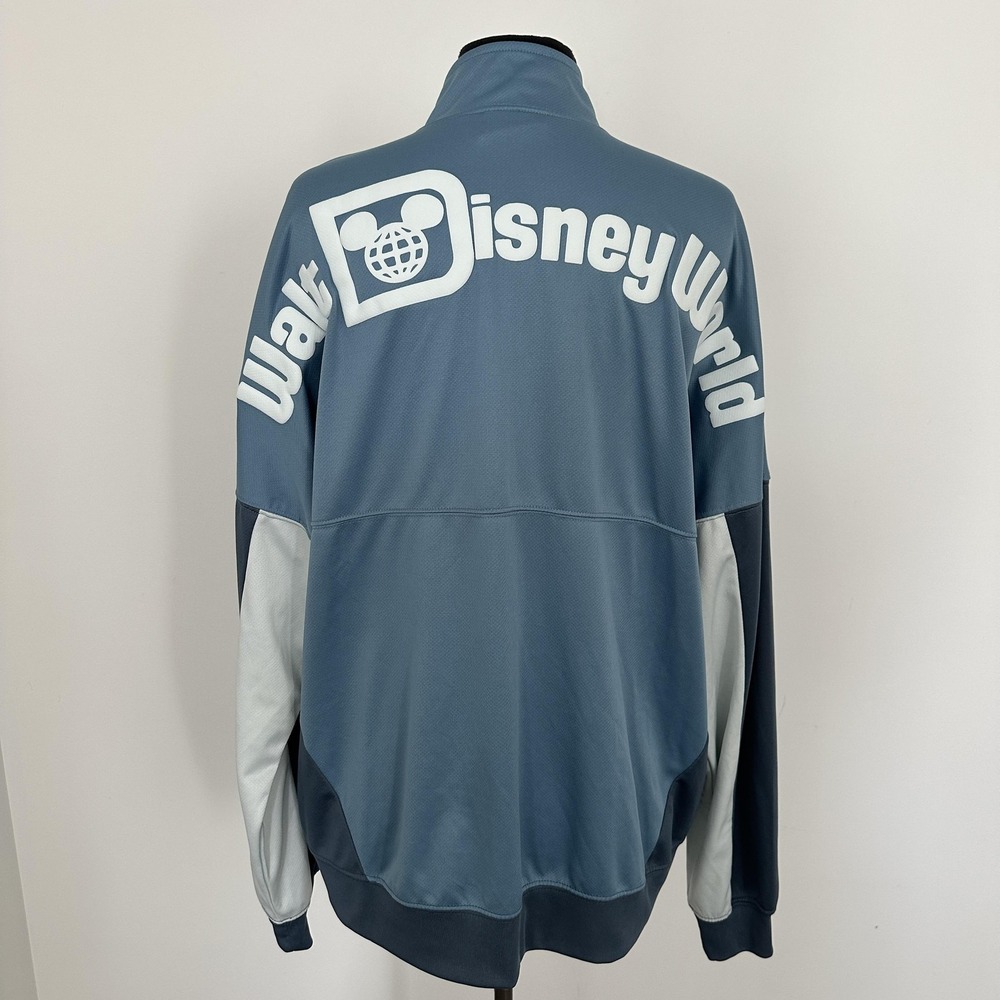 Disney Track Jacket Mens‎ Large Blue Colorblock Walt Disney World Spirit Jersey